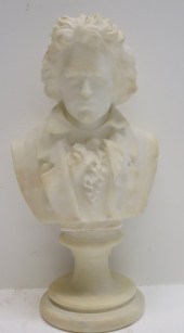 UNSIGNED MARBLE BUST OF BEETHOVEN. Nicely