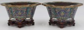PAIR OF CHINESE CLOISONNE JARDINIERES.