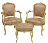  3 FRENCH LOUIS XV STYLE FAUTEUILS 3be2ed