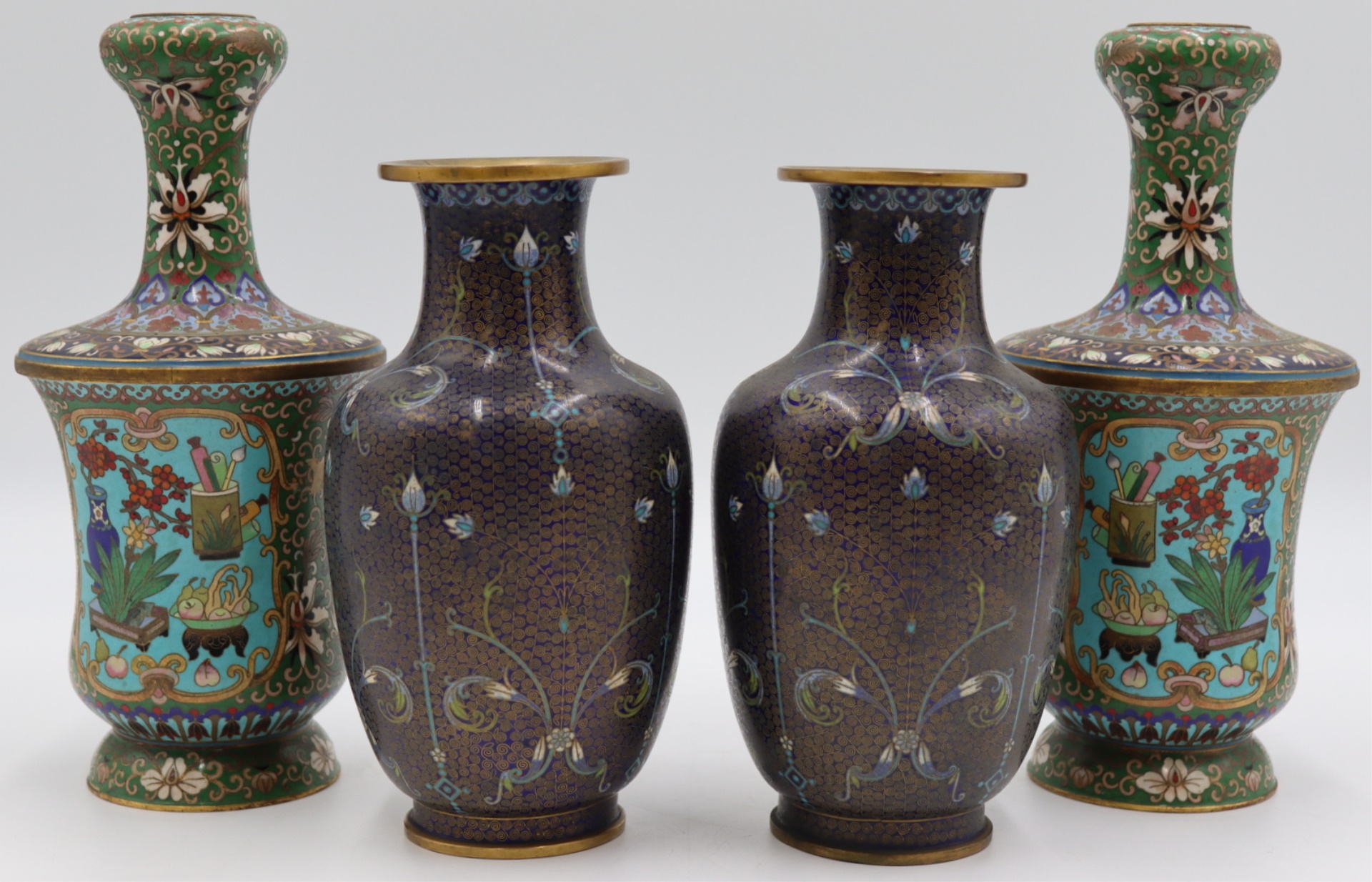  2 PAIR OF CHINESE CLOISONNE VASES  3be327