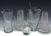 (5) MID-CENTURY GLASS BARWARE, IITTALA,