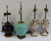 LOT OF 4 ANTIQUE LAMPS. To include a