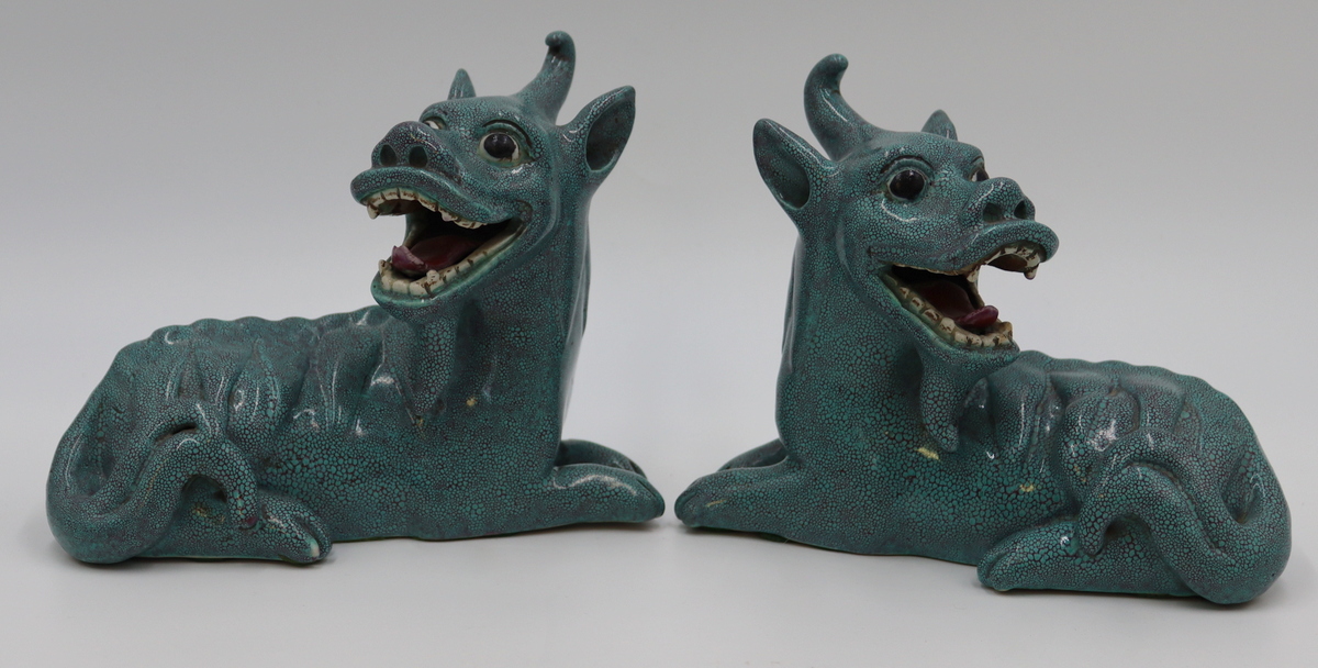 PAIR OF 19TH C TURQUOISE GLAZES 3be874
