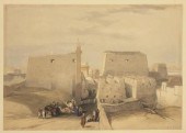 DAVID ROBERTS COLORED LITHO LUXOR TEMPLE