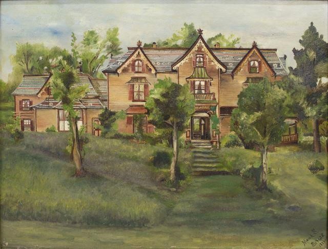 VICTORIAN HOUSE PORTRAIT PAINTING 3bed52
