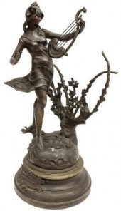 FRENCH SPELTER MUSICAL FIGURE AFTER