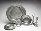 EIGHT PIECES OF PEWTER. Nineteenth and