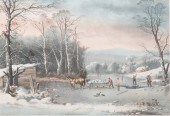 CURRIER AND IVES PRINT WINTER IN THE
