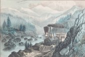 CURRIER AND IVES PRINT THE ROUTE TO
