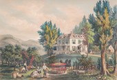 CURRIER AND IVES PRINT FARMERS HOME-AUTUMN.