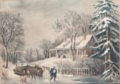 CURRIER AND IVES PRINT THE SNOW STORM.