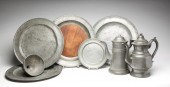 EIGHT PIECES OF PEWTER. American and