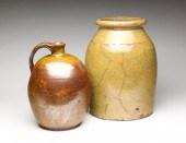 AMERICAN REDWARE CROCK AND JUG. Possibly