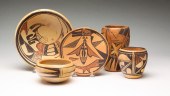 FIVE PIECES OF HOPI POTTERY. Mid 20th