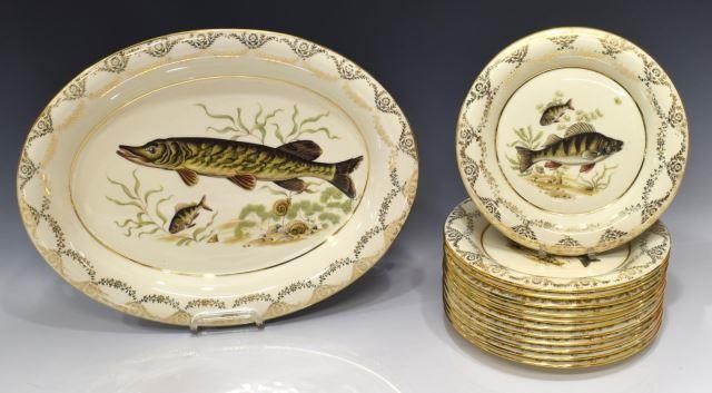  13 FRENCH LIMOGES PORCELAIN FISH 3bf750