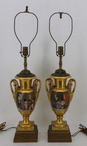 PAIR OF 19TH CENTURY GILT AND PAINT