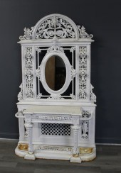 VICTORIAN WHITE PAINTED CAST IRON HALL