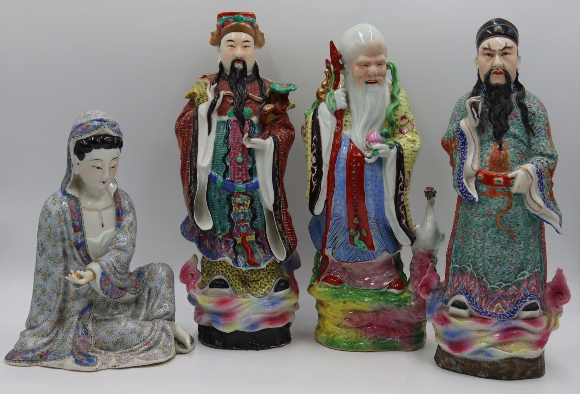 GROUPING OF ENAMEL DECORATED FIGURES  3bd733