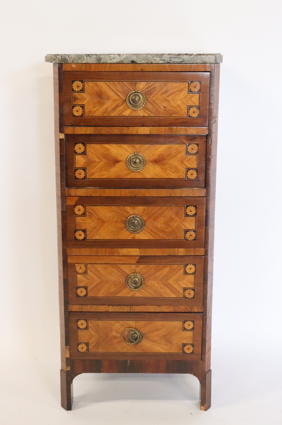 ANTIQUE FRENCH 5 DRAWER INLAID 3bd783