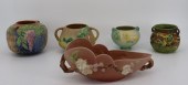 ROSEVILLE. POTTERY GROUPING OF 5 ITEMS