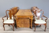 FINE QUALITY ANTIQUE DINING TABLE AND