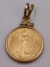 JEWELRY. 1998 $5 GOLD COIN PENDANT.