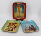 3 VINTAGE COCA COLA TRAYS From a Norwalk
