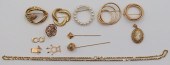 JEWELRY. ASSORTED GROUPING OF 14KT GOLD