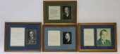 4 PRESIDENTIAL SIGNATURES WITH PHOTOS,