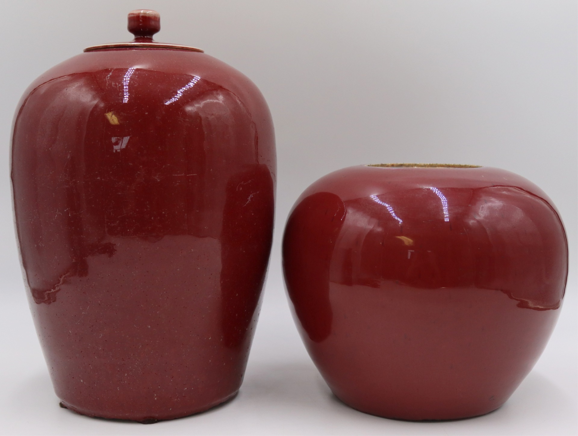  2 19TH C CHINESE FLAMBE VASES  3bde70