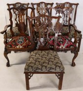 A MATCHED SET OF 6 CHIPPENDALE STYLE