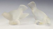  2 LALIQUE FRANCE FROSTED CRYSTAL 3c080a