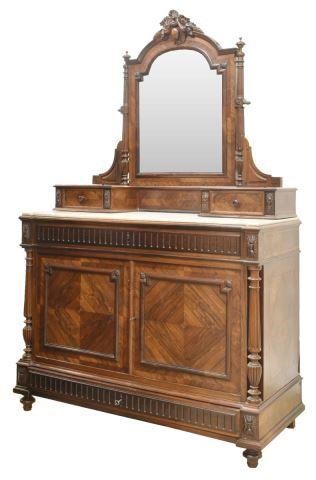 FRENCH MARBLE TOP ROSEWOOD COMMODE 3c0b0f