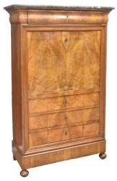 FRENCH MARBLE TOP WALNUT SECRETAIRE 3c0c72