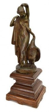 FRENCH NEOCLASSICAL BRONZE, LEDA & THE