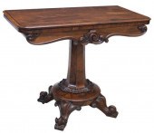 FRENCH ROSEWOOD FLIP-TOP PARLOR TABLEFrench
