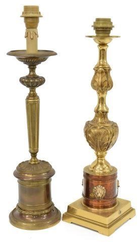  2 FRENCH BRASS TABLE LAMPS lot 3c0e02