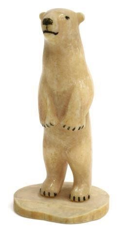 INUIT CARVED WALRUS IVORY STANDING 3c0e86