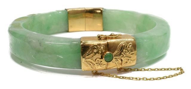 ESTATE CHINESE 14KT GOLD JADE 3c108e