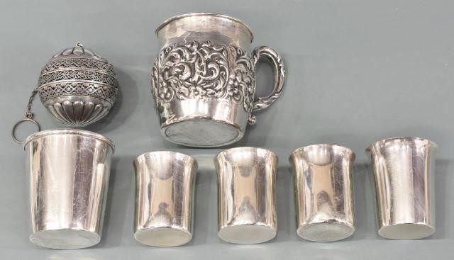7 GROUP STERLING SILVER CUPS  3c1202