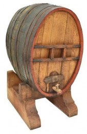 LARGE FRENCH COGNAC BARREL ON STANDFrench