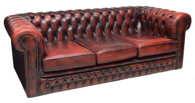 CHESTERFIELD MAROON BUTTONED LEATHER 3c1350