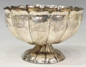 SPANISH COLONIAL SILVER FOOTED BOWL,