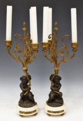 (2) FRENCH LOUIS XVI STYLE FIGURAL CANDELABRA(lot