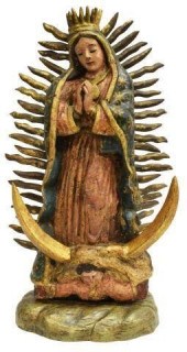 CARVED & PAINTED OUR LADY OF GUADALUPE