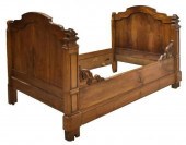 FRENCH CARVED WALNUT ALCOVE DAY BEDFrench