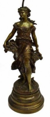 FRENCH FIGURE AFTER AUGUSTE MOREAU TABLE