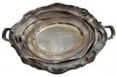 5)COLLECTION SILVER PLATE SERVING TRAYS