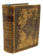 BRITISH LEATHER-BOUND FAMILY HOLY BIBLE,
