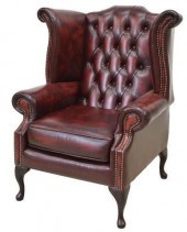 CHESTERFIELD OXBLOOD LEATHER WINGBACK